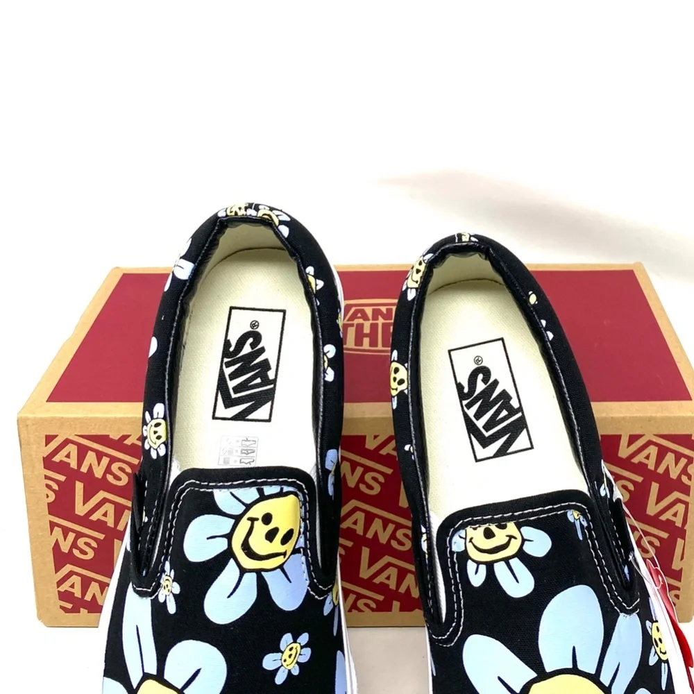 VANS Classic Slip On Low Top Black Floral Canvas Men’s Size Sneakers VN0A5JMHY23 - Picture 6 of 11